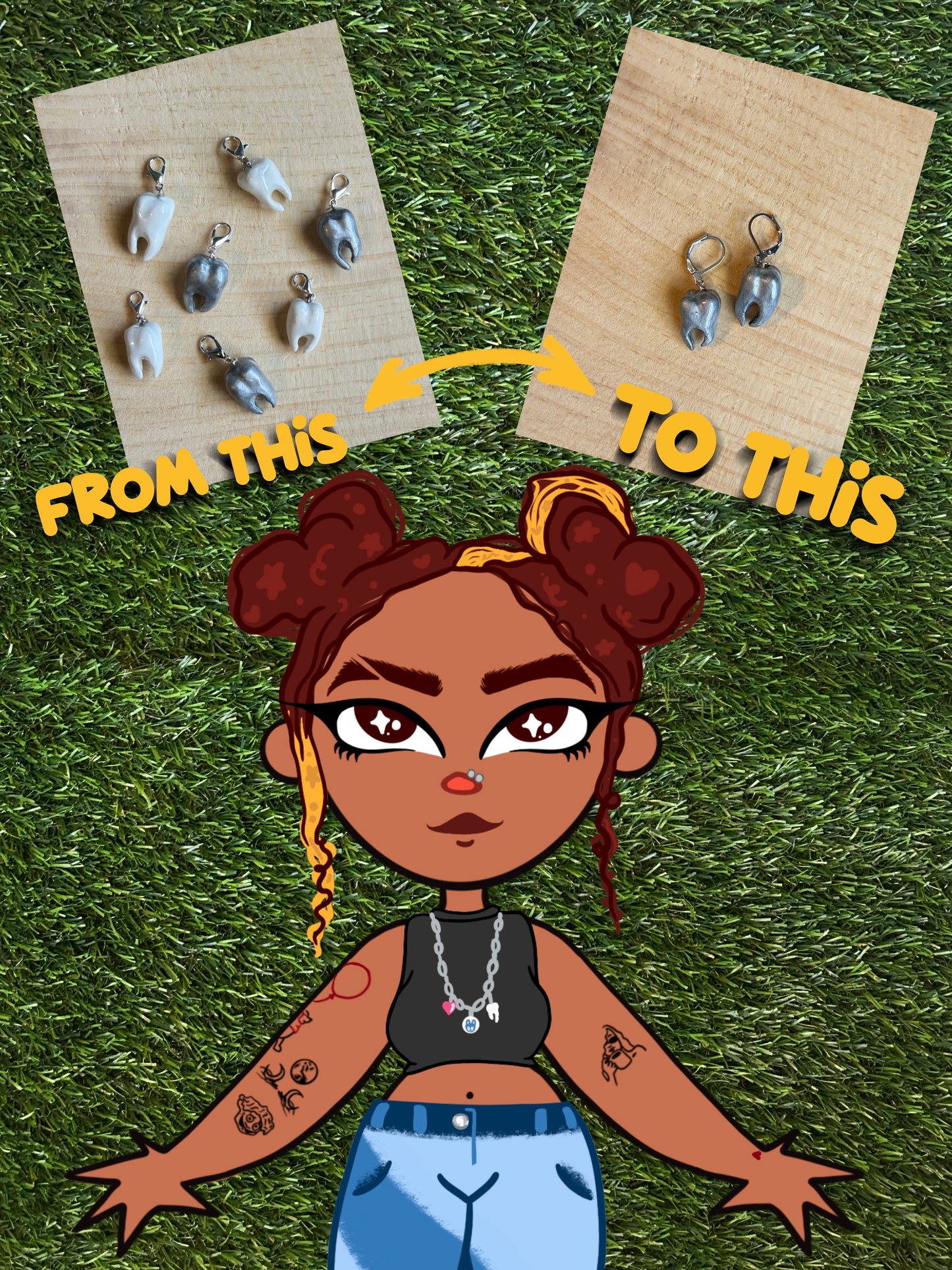 TURN CHARMS INTO EARRINGS