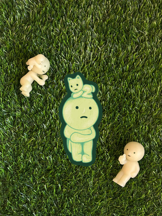 lil GREEN GUY WITH A CAT